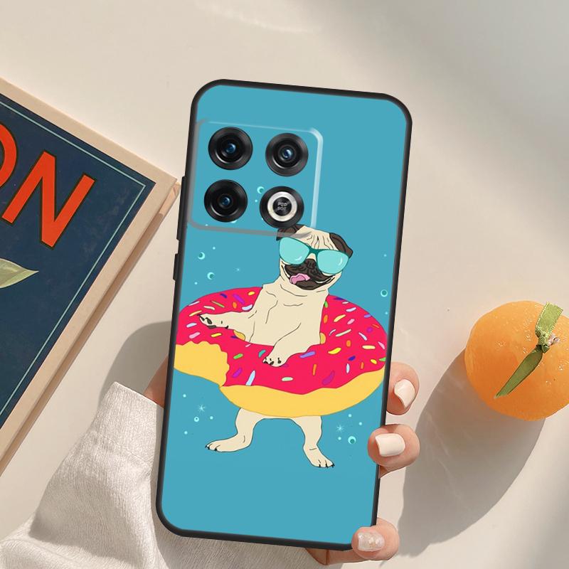 Забавный мультяшный чехол с мопсом для OnePlus 13R 12R 10R 13T 10T 11 12 13 15 OnePlus Nord 5 CE 2 3 4 Lite N20 N30