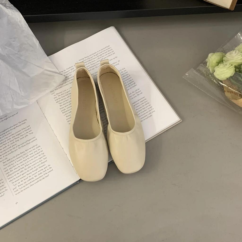 Балетки на плоской подошве Женские удобные кожаные туфли Женские роскошные женские туфли на плоской подошве с квадратным носком Женские туфли Мэри Джейн на плоской подошве с двойной пряжкой