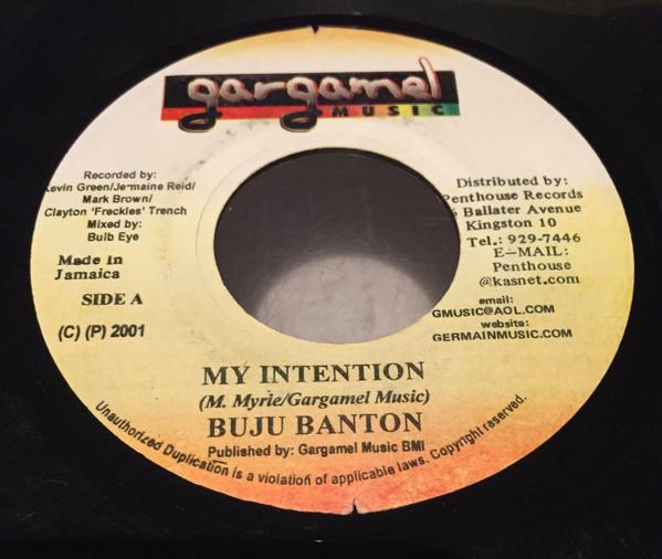 7inch Record BUJU BANTON - My Intention none Gargamel Music 2001 Jamaica Reggae, Ska & Dub Used