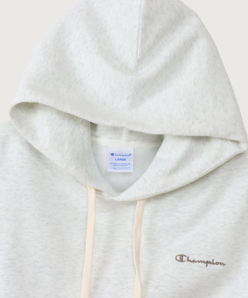 Женский свободный флисовый худи с мелким логотипом-надписью Овсяный