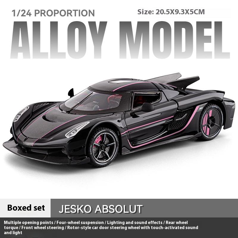 ABAX1 1/24 JESKO Supercar Model Alloy Cast Toy Car Simulation Sound and Back Pull Children's Toy Collection Birthday Gift