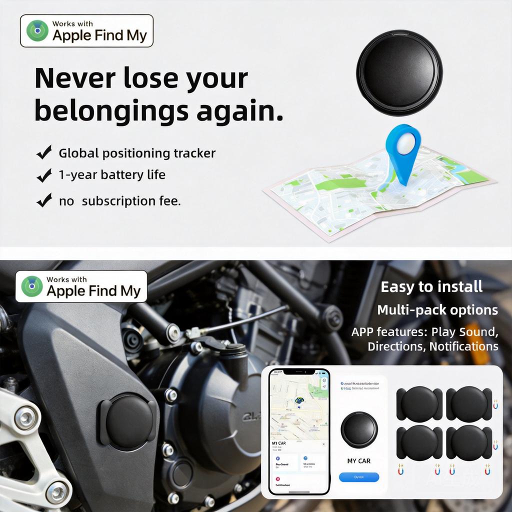 4-Pack Smart Tracker with Anti-Loss Locator and Super Strong Magnetic Protective Cover Suitable for Apple Find My App 5