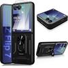 Protective Case - BOOLING - for Samsung Galaxy Z Flip 7 - Shockproof - Black - 2 Tempered Glasses