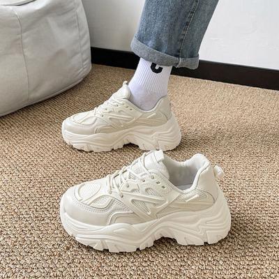 Женские туфли для папы, толстая подошва, универсальные, весна и осень, новые сетчатые дышащие кроссовки, маленькие повседневные кроссовки