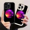 JT436 Фиолетовая кокосовая пальма на чехле для iPhone 17 16 15 14 Pro Max Samsung S26 S25 Ultra A17 A07 A56 A16 A14 Xiaomi 15T Redmi 15c Note 14