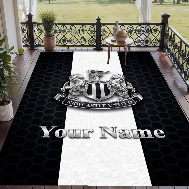 Custom Text Printed Rug Newcastle United FC Non Slip Floor Carpet For Home Room Decor