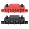 2Pcs Bus Bar Terminal Block 48V 250A Heavy Duty Module Power Distribution DC Box 4 Positions M10 for RV Marine Red Black
