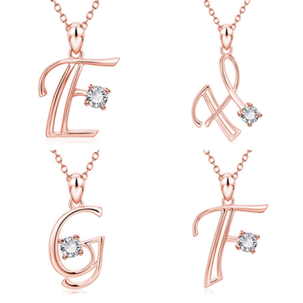 Ожерелье-подвеска с заглавной буквой 26 цирконий Кубические украшения Аксессуар из золота и розы