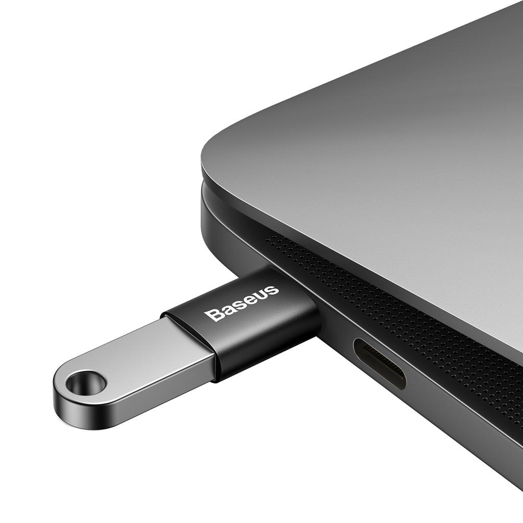 Адаптер Baseus Premium USB-C — USB-A — быстрая передача данных 10 Гбит/с — элегантная черная отделка