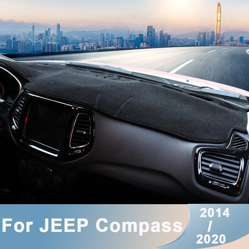 Для Jeep Compass MP M6 2017 2018, коврики для приборной панели автомобиля, избегайте легких накладок, анти-УФ-защитные коврики, аксессуары для защиты