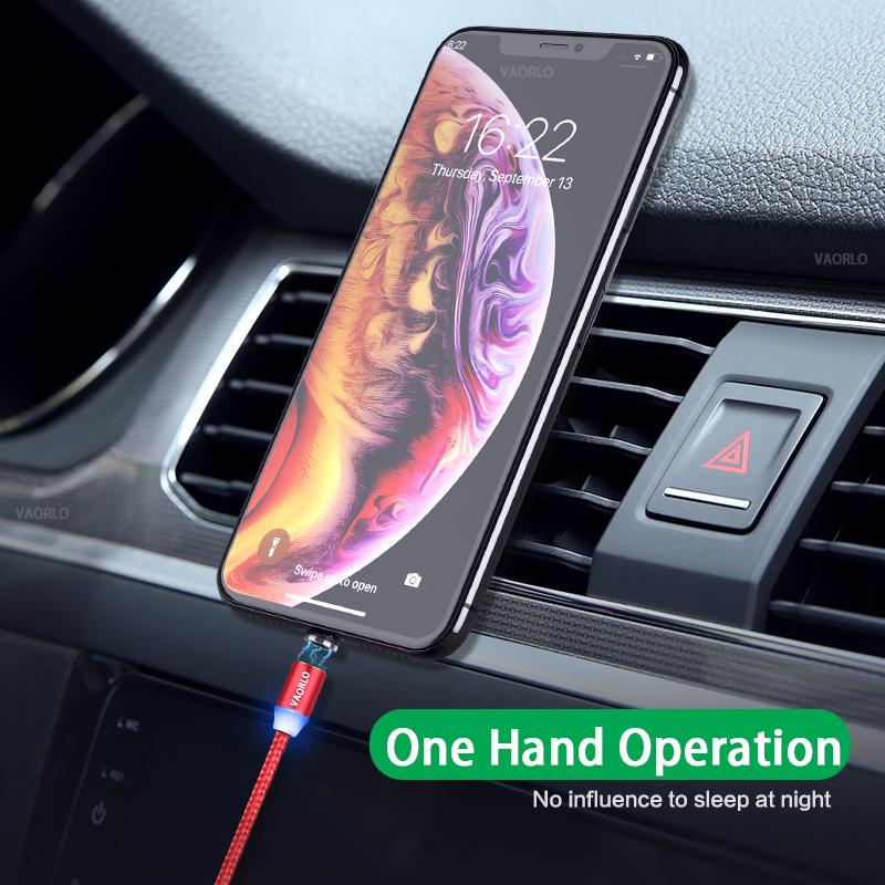 VAORLO Магнитный зарядный кабель, вращающийся на 360°, модное зарядное устройство, USB-кабель для легкой зарядки для Iphone, Huawei, Android, Samsung, зарядный кабель