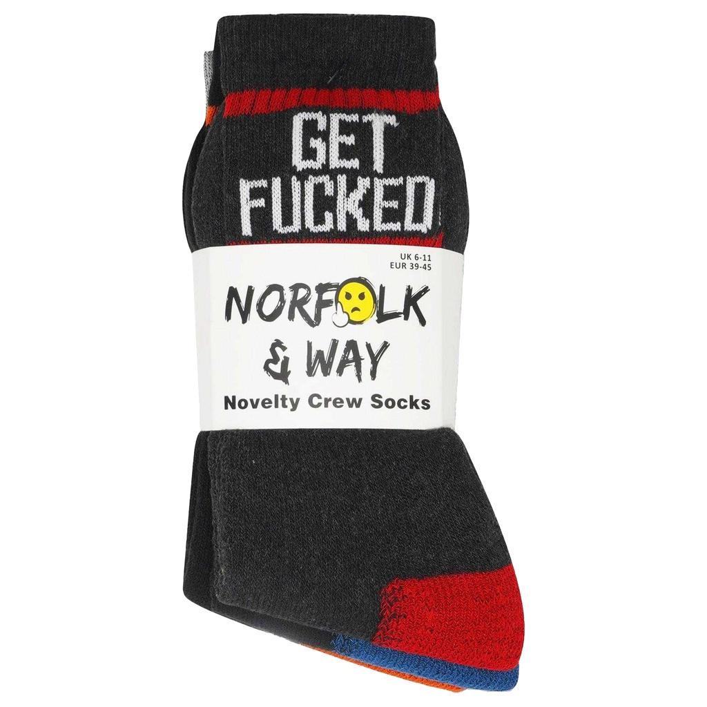 Norfolk & Way Mens Text Socks (Pack of 6)