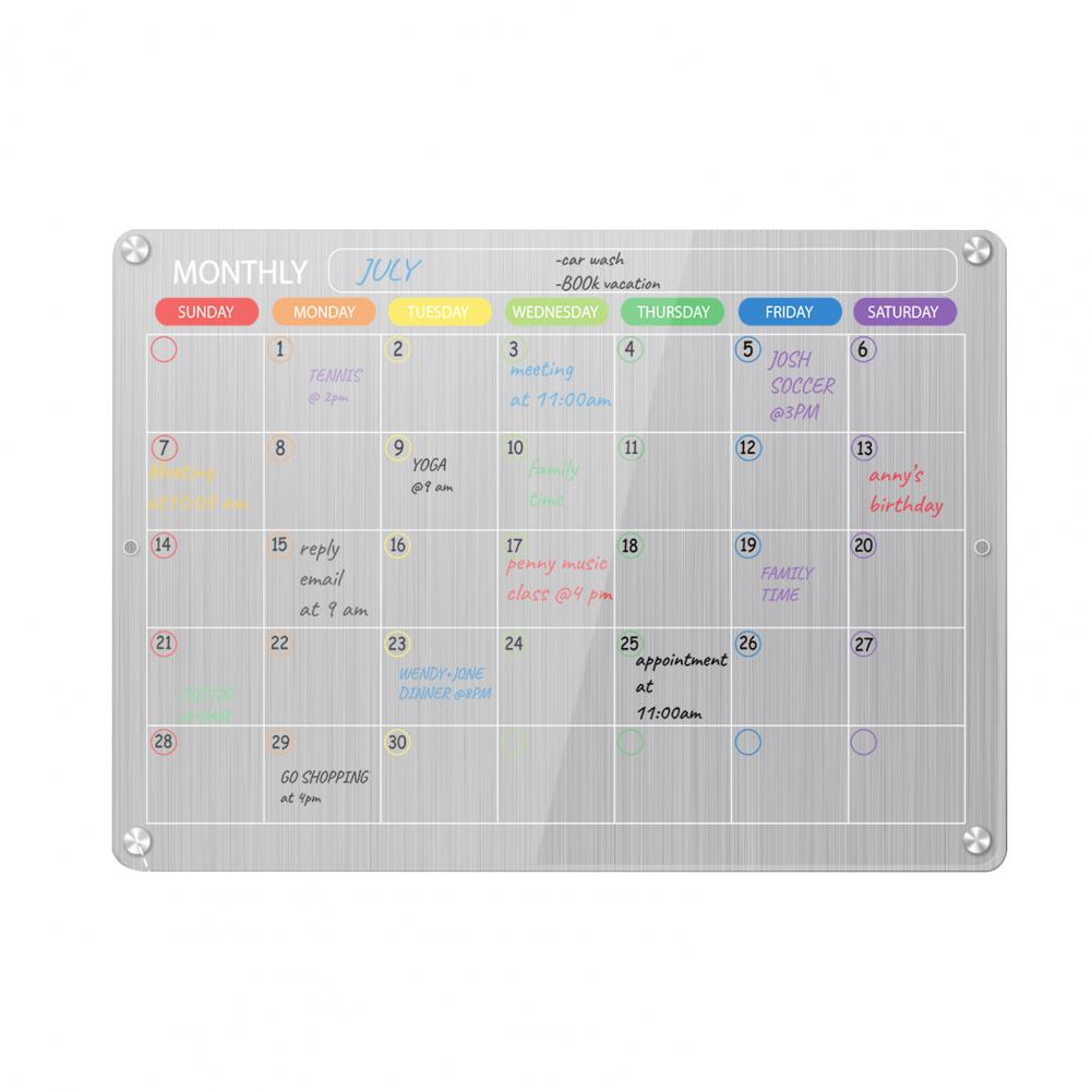 Dry Erase Board Refrigerator Memo Magnetic Marker Monthly Schedule Transparent Calendar Fridge Magnet Home Decor