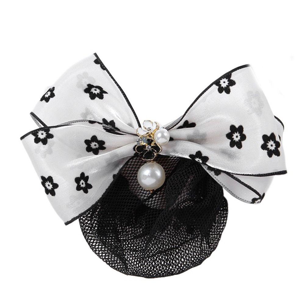 Net Flower For Nurse Hairgrips Cover Net Women Spring Clips Korean Bun Snood Bowknot Hair Bun Cover