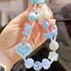 Anti Loss Mobile Phone Strap Wrist Chain Building Blocks Love Bow Beaded Pendant Keychain Bag Hangings Decoration