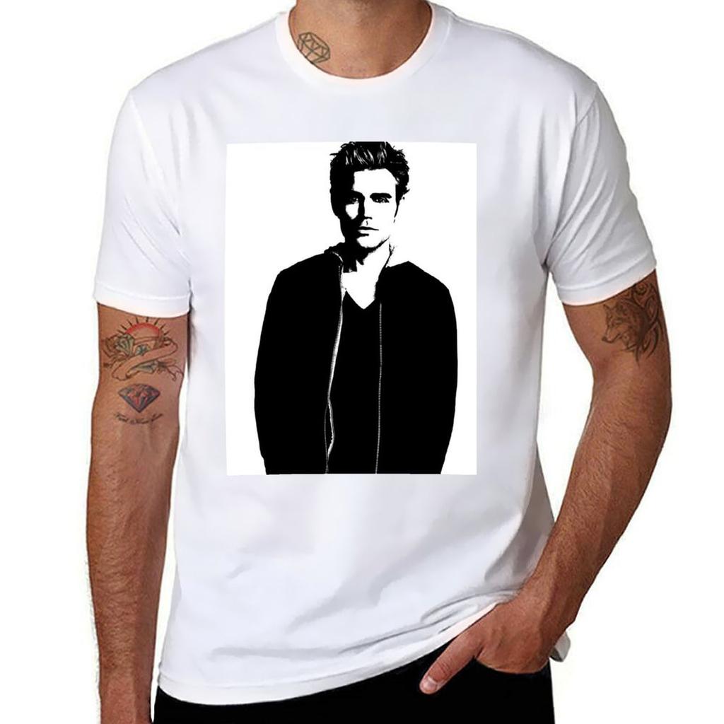 Paul Wesley Felt Tshirt Festival Casual Short Sleeve Tshirt