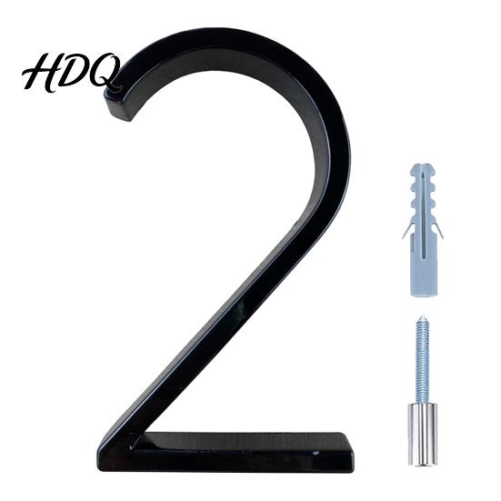 UV Resistant House Numbers 5-Inch for Outside Zinc Alloy Floating Address with Rust-proof Mounting Screws Modern Black Metal Door Mailbox