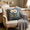 William Morris Inspired Floral Print Throw Pillow Cover, Vintage Botanical Decorative Cushion