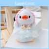 Cute Lace Duck Plush Toy With Long Fur Pp Cotton Filling For Bag Accessories