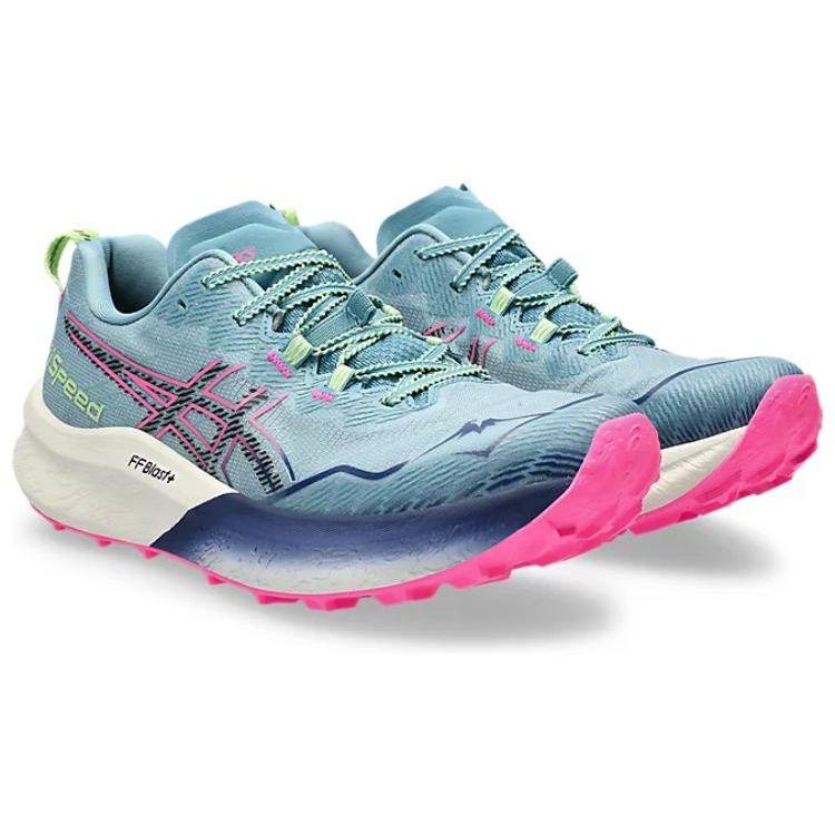 Asics Fuji Speed ​​2 Gris Blue Pink Женские кроссовки черные 1012B515-400