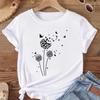 (Asian Size) Women Dandelion Trend Cute Sweet 90s Fashion T Shirt Clothing Print Tee Top Woman Female Short Sleeve Graphic T-shirts
