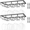 Hanging Wine Glass Holder, Holds 2 Glasses or 4 Glasses, Wine Glass Hanger, Wine Glass Storage, Drying/Draining, Suitable for Glass Feet Width