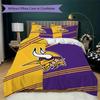Minnesota Vikings Pattern Bedding uilt Set uilt Cover Pillowcase Home Decoration Birthday Gift (1*duvet cover + 2*pillowcase without core)