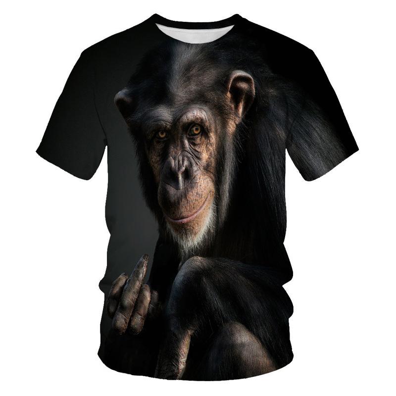 Tshirt Gorilla Monkey 3d Mens Digital Printed Short Sleeve Top Summer Tees Shirts Mens