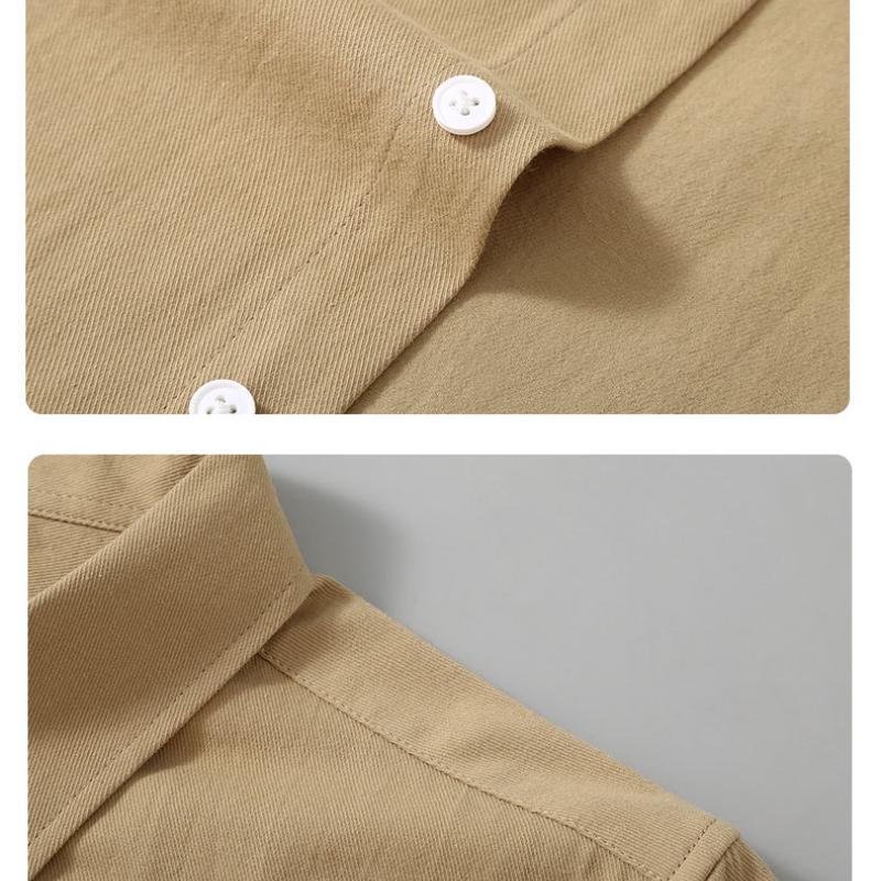 American Short Sleeve Shirt Men Summer Shirt Pure Cotton Casual Men Tops Youth Double Pockets Shirt New Fashion Men Clothing