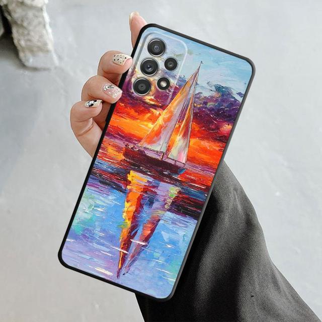 Чехол для Samsung Galaxy A14 A73 A53 A71 A51 A31 A33 A22 A12 A21s A13 A32 A52s A72 A52 A23 Эйфелева башня Искусство живописи пейзажей