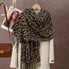 Autumn and Winter Leopard Print Scarves with Tassel Printed Imation Cashmere Tippet Sunscreen Hijab