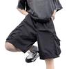 Мужские шорты-карго с эластичной талией, регулируемые на шнурке, широкие шорты с карманами, однотонные, свободного кроя, повседневные шорты