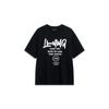 Letter Logo Print Crew Neck Pullover T-Shirt Unisex Tops Black AHST553-1