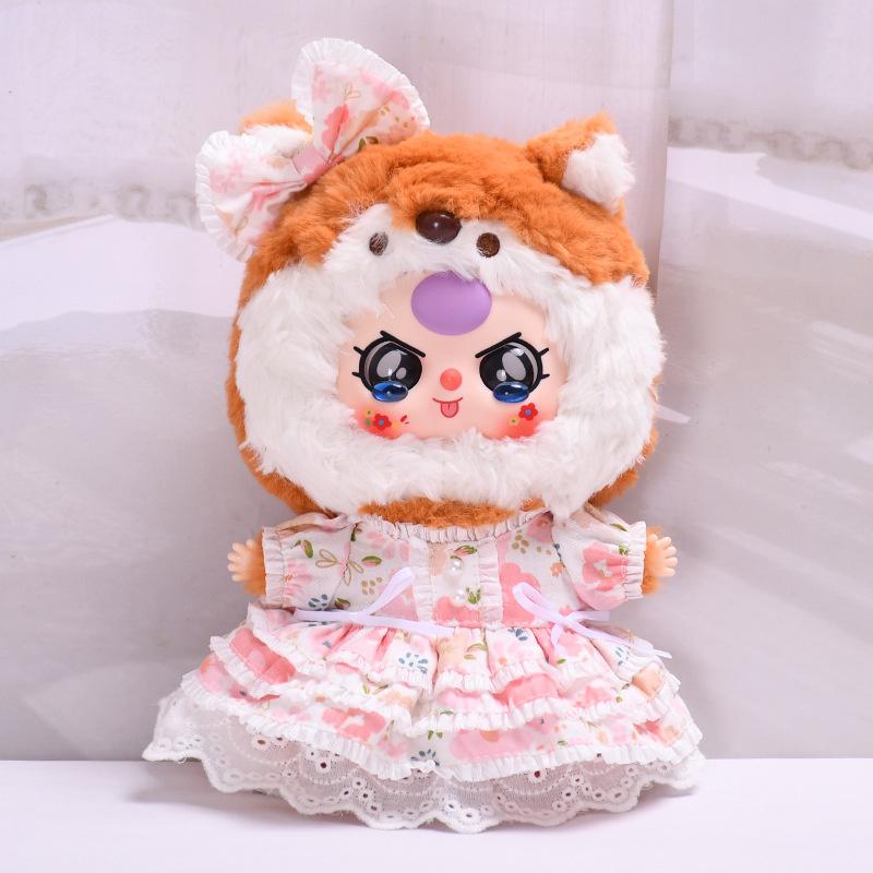 Одежда для куклы Baby Three 20 см, комплект цветочного платья с бантом на голову для куклы Baby Three 20 см, глухая коробка