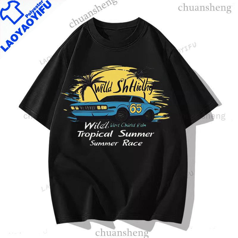 Tropical Summer Unisexs Clothing Unisex Printed Y2k Clothes Retro Vintage Car Tops For Unisex Graphic Casual T Shirts For Travel