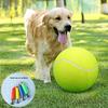1 шт. 9,5-дюймовый очень большой надувной теннисный мяч с насосом, резиновая жевательная игрушка для средних и крупных собак, интерактивный тренировочный инвентарь для помещений и улицы