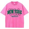 Женские хлопковые стираные футболки All-Math Loose O-Neck Tee Shirts Brooklyn Usa Printing Short Sleeve Summer Street Women Clothing