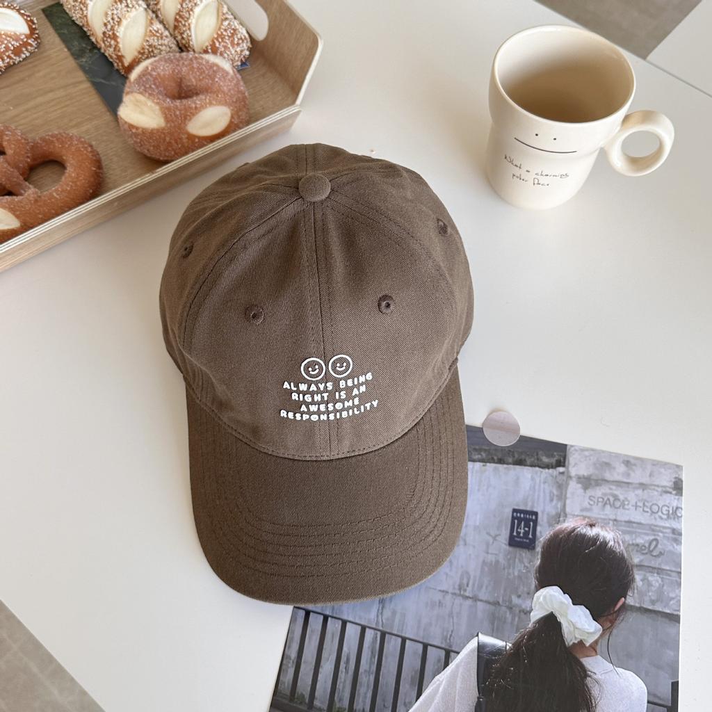 Fashion Baseball Cap Spring And Summer Female Smiley Face Letter Face Small Versatile Sunshade Cap