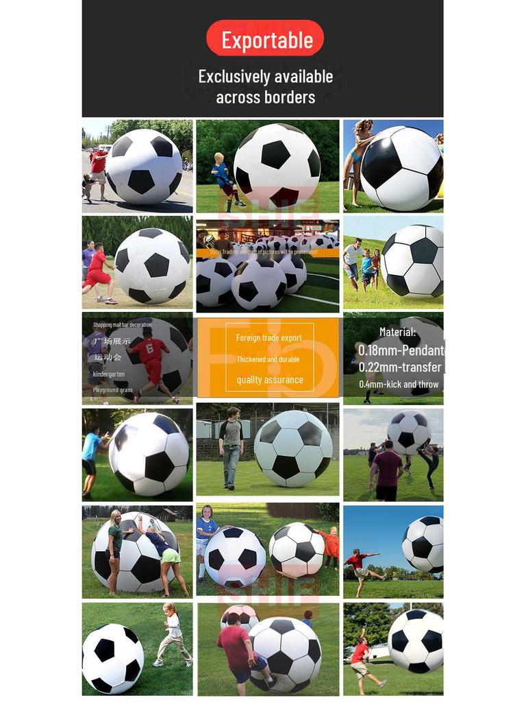 Colorful Inflatable PVC Football Toy for Kids - Outdoor Beach Play