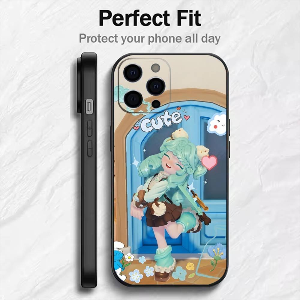 Чехол для телефона с принтом H-Heartopia для пар, для iPhone 17, 16, 15, 14, 13, 12 Plus, Max, Мягкий силиконовый, Черная крышка