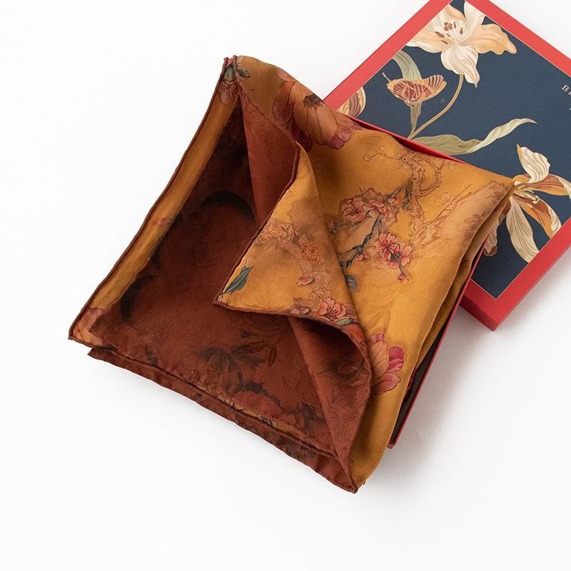 Новый тонкий шарф из шелка тутового дерева, длинный марлевый шарф из пряжи Сянъюнь для мамы