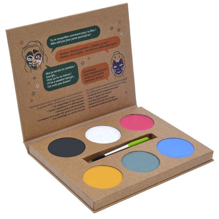 Palette maquillage - GRIM TOUT - Wow - 6 couleurs BIO - Naturel - Assortiment