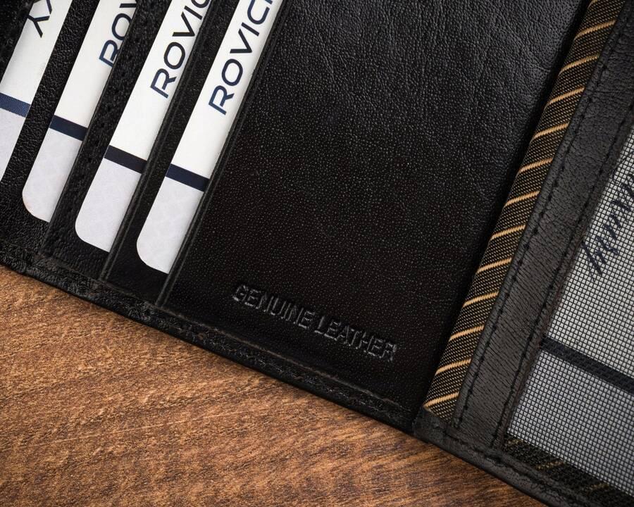 Card and document case made of natural leather - Rovicky