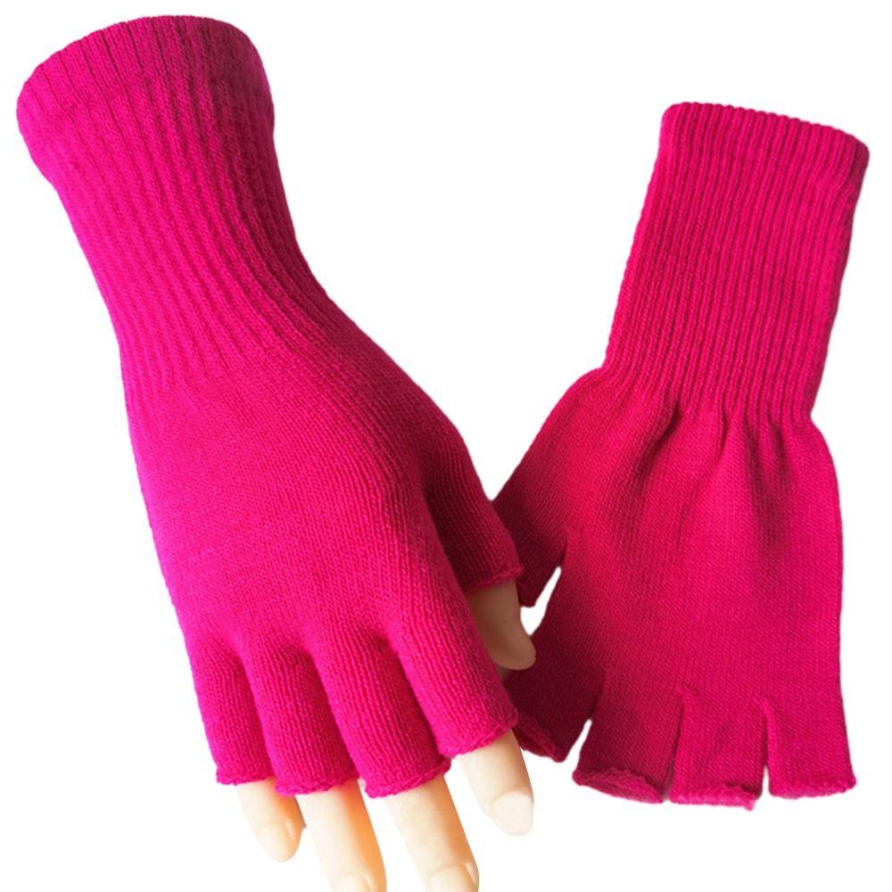 Half Finger Long Mitten Thicken Fingerless Gloves Winter Knitted Gloves Cycling Driving