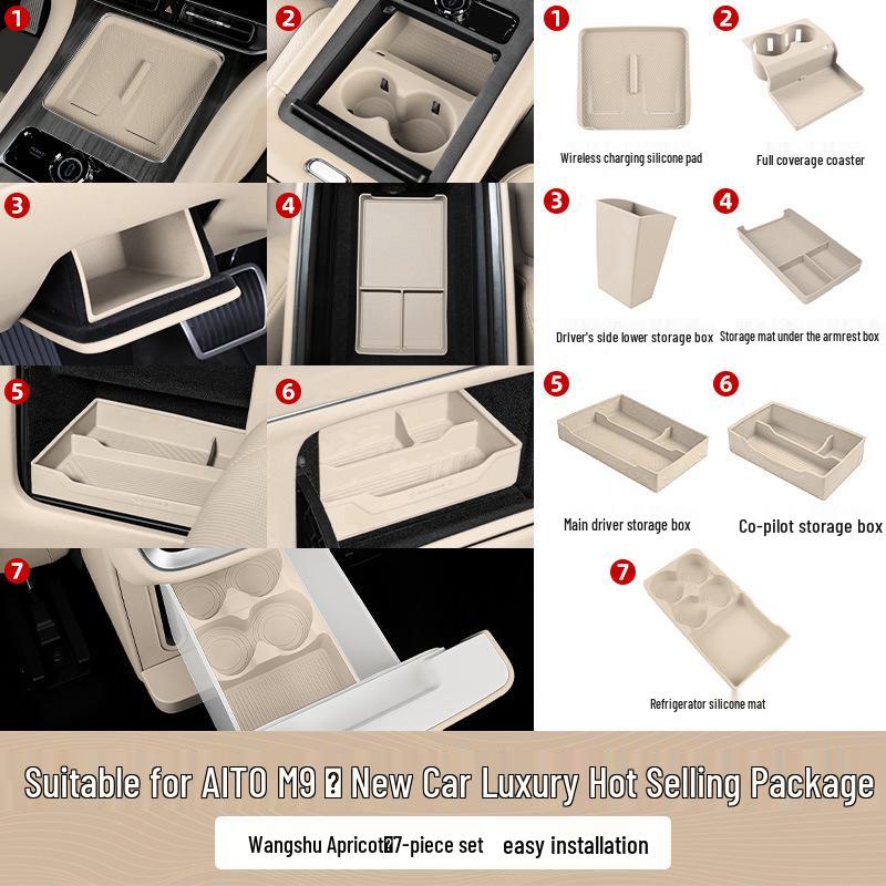 AITO M7 M8 M9 Accessories: Wireless Charger Pad & Interior Trim Mod Kit