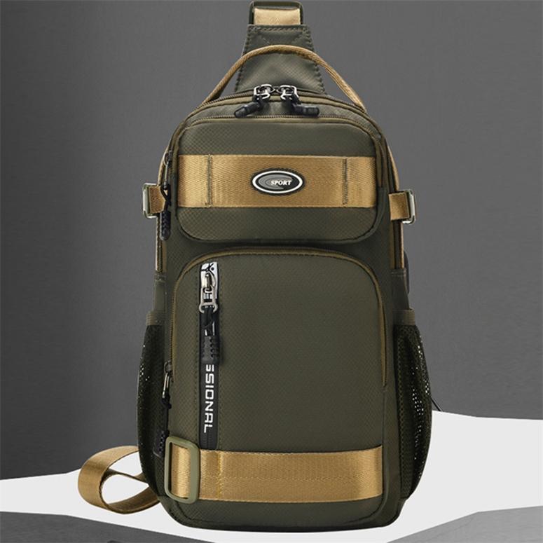 Multifunctional Waterproof Bag Men's Multi-layer Chest Bag Outdoor Leisure Single Shoulder Crossbody Bag