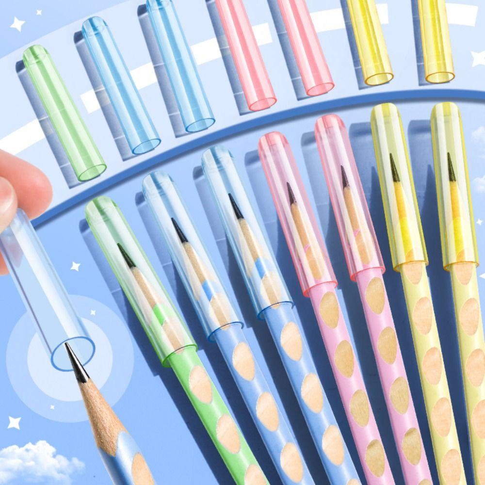 35PCS/Box Solid Color Pencil Protective Case Plastic Pen Tip Protector  Gift