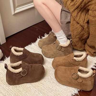 Женские зимние легкие теплые зимние ботинки на толстой подошве, нескользящие износостойкие повседневные кроссовки, хлопковые ботинки, обувь с мехом