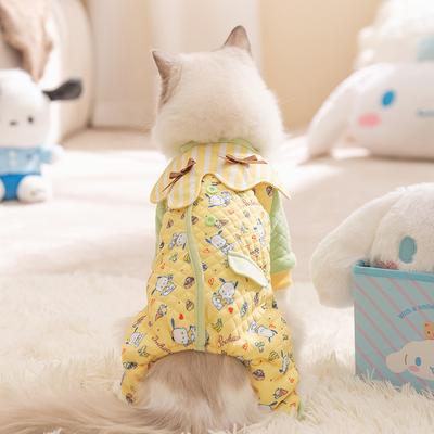 Флисовый и утепленный термо-нагрудник, полная печатная четырехногая хлопковая одежда с подкладкой, превращается в кошачью термоодежду для котят
