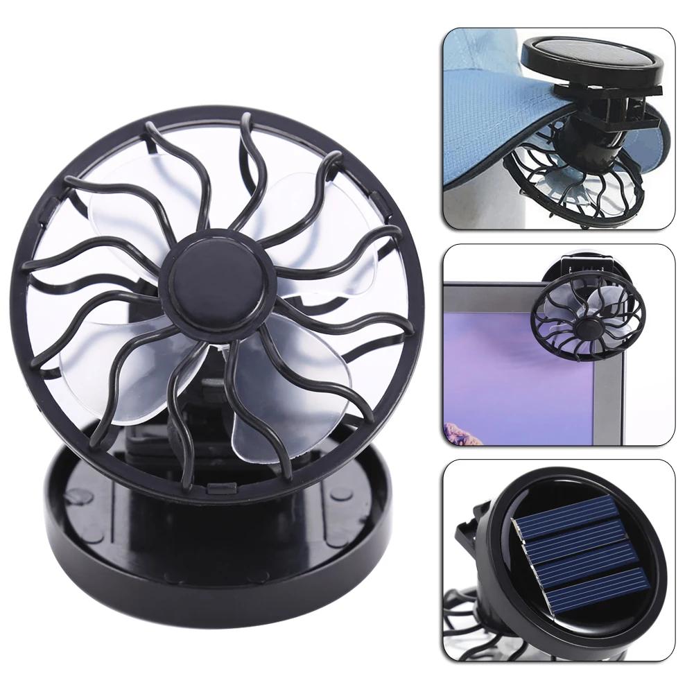 Mini Clip-on Solar Energy Fan Camping Hiking Cooling Portable Fan for Summer Travel Camp Mountaineering Cooling Foot Warmer